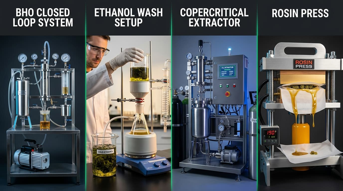 Cannabis Extraction Methods Compared: Ethanol vs BHO vs CO2